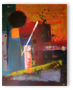 Tableau contemporain intitulé "Onde rectiligne"